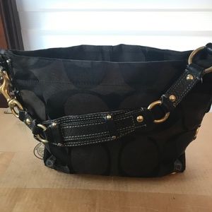 Coach Carly 10619 Sig. Purse Blk Canvas Shoulder